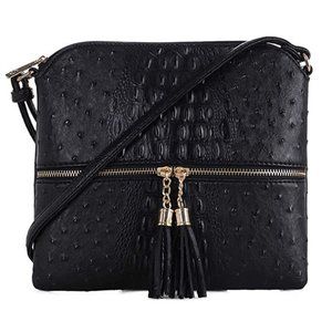 Black Animal Pattern Lightweight Crossbody Bag
